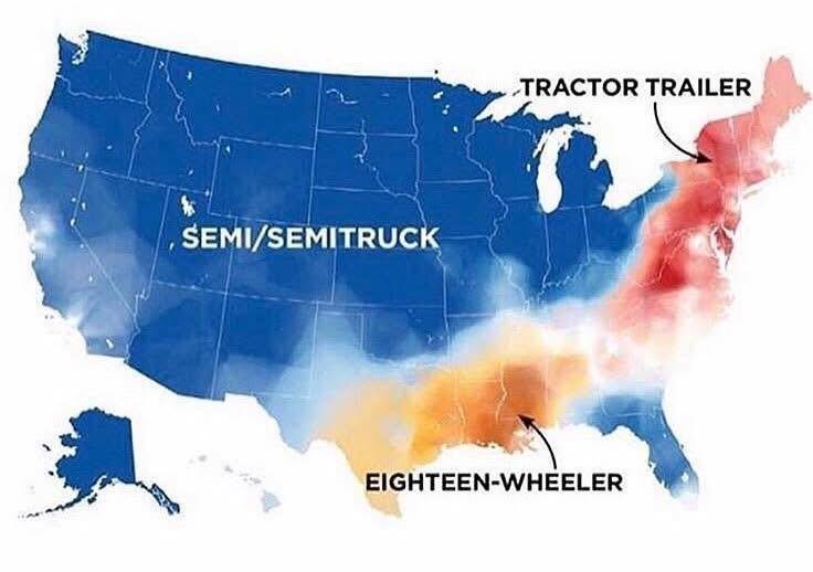 I’ve never heard anyone call a tractor trailer a “semi truck” in my life.

Eighteen wheeler I have heard tons.