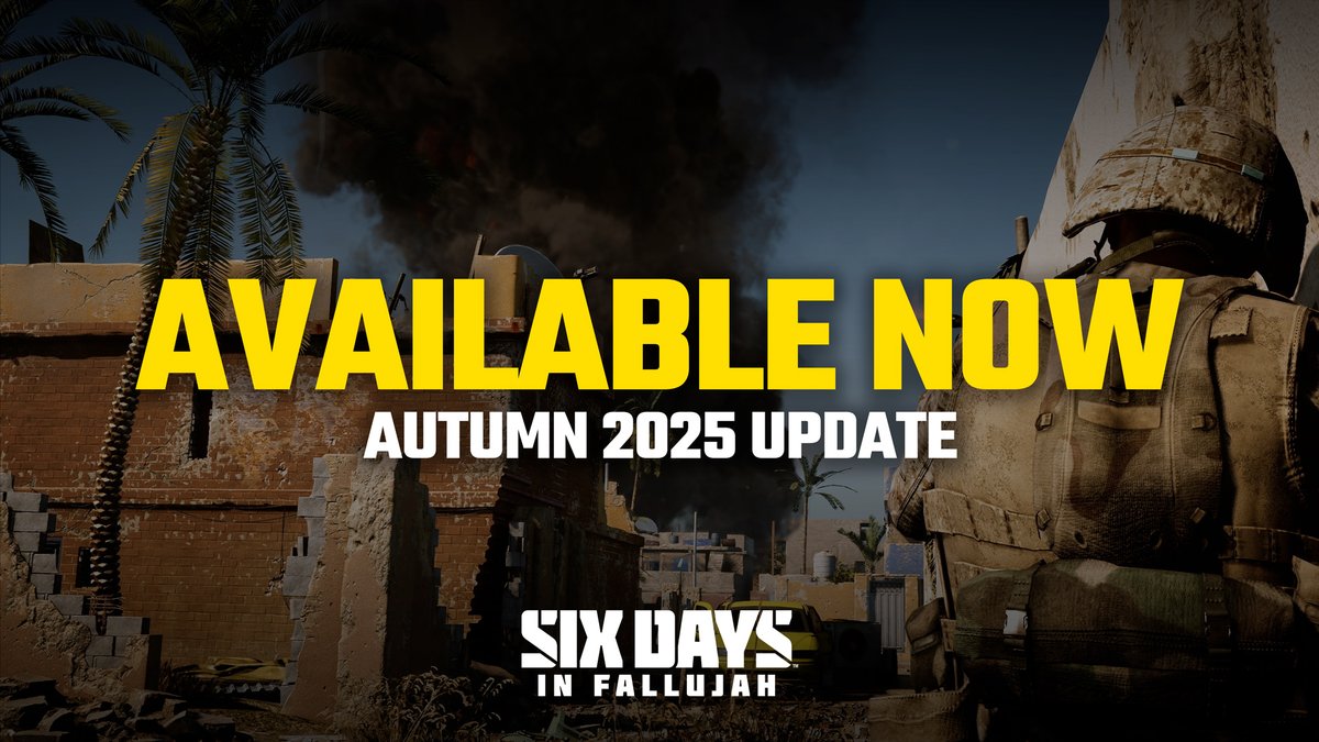 SixDaysGame's tweet photo. Our Autumn 2025 Update is available NOW, featuring two completely improved campaign missions, new Wounded State and Command Overlay features, improved Fireteam and enemy AI pathfinding and behavior, and more!

https://t.co/3banmtj1AV https://t.co/0fQ171OiPT