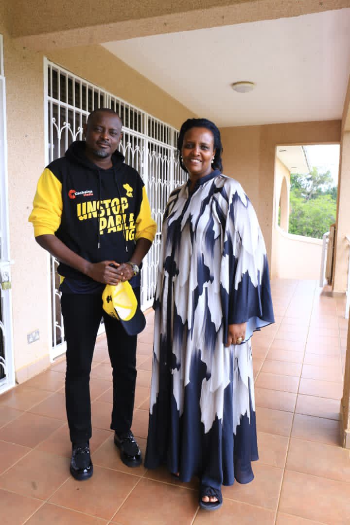 Kachainamedia's tweet photo. "Rukungiri, we're ready! We're already in Rukungiri as team #UNSTOPPABLEUG, mobilizing for President @KagutaMuseveni and NRM flag bearers. YKM is coming to Rukungiri on Wednesday. 

Tomorrow, we have a drive around town, followed by an event at Nyakagyeme playground, where Rujumbura Flag bearer Gen. Jim Muhwezi will be present. Details are loading. 

The picture shows Kachaina #UNSTOPPABLE and Mrs. Suzan Kabonero, wife to Minister Jim Muhwezi. We're planning..." Muhereza Valentine Kachaina on behalf of the whole team #UnstoppableUg #KachainaMedia @Kachainamedia . More updates . Tune Radio Rukungiri , I’m entering now