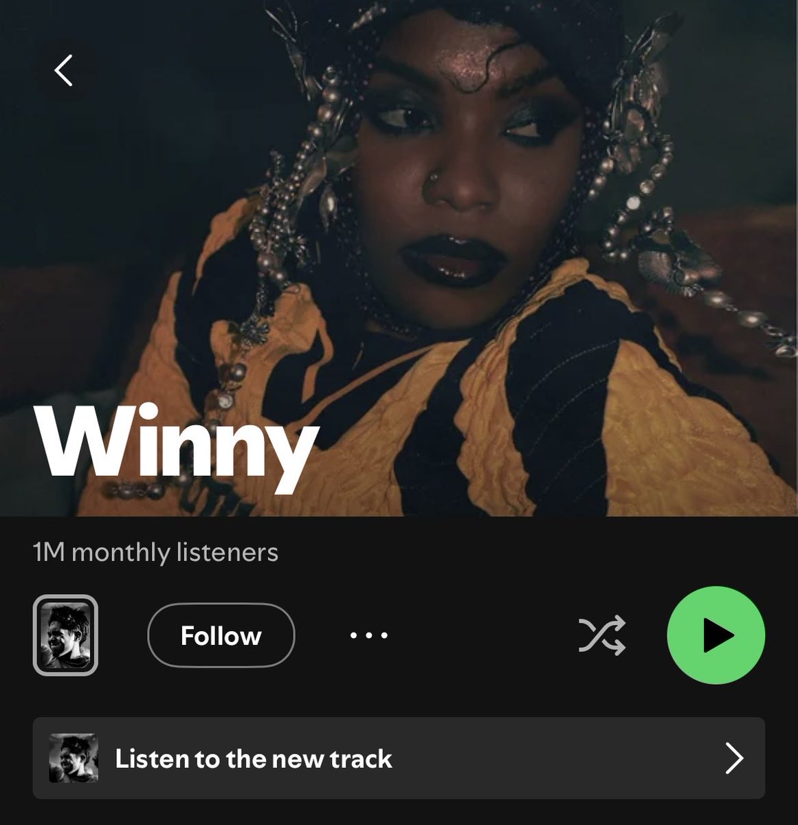 winnyadanu's tweet image. 1M listeners? Omo, una no dey play with me 😭🔥