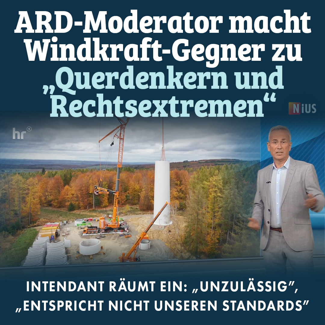 niusde_'s tweet image. Eine „Allianz aus vorgeblichen Naturschützern, Kommunalpolitikern, Querdenkern und Rechtsextremen“: So hat ein Moderator der Hessenschau Menschen bezeichnet, die sich gegen die Errichtung von Windrädern im Reinhardswald stellen nius.de/medien/news/ar…