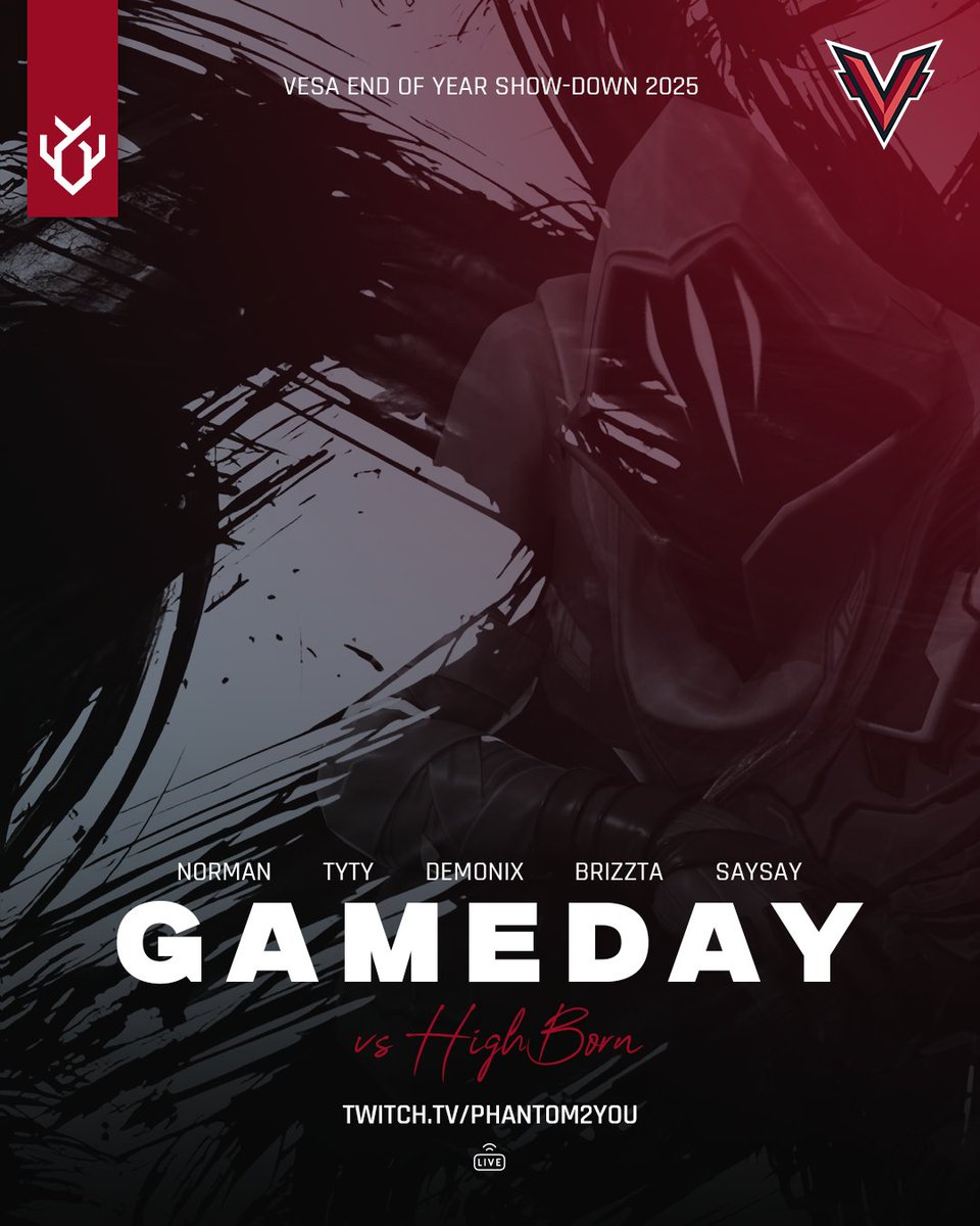Round 2 of the <a href="/VESAEvents/">VESA</a> End-of-Year Show-Down is on the table tonight for the #ValZA Spuddle team as they take on <a href="/HighBorn_GG/">High Born</a> @ 7PM SAST tonight!

Wishing the gents GL tonight👊

Catch all the action LIVE with @phantom2you
over on Twitch: twitch.tv/phantom2you

#Omnius