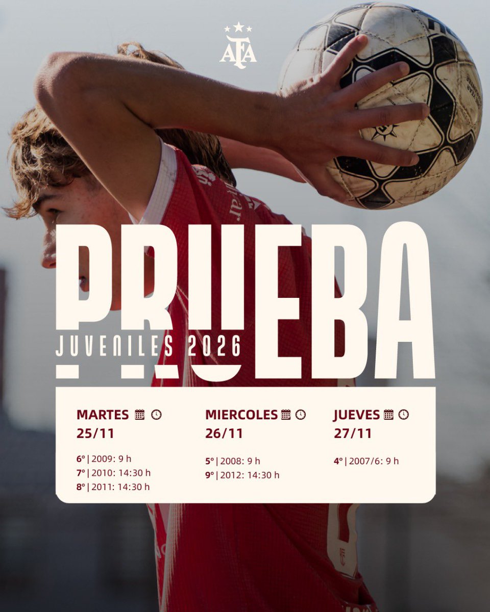 📣 NUEVAS PRUEBAS PARA JUVENILES 📣

🗓️ Esta semana volvemos a realizar jornadas de prueba para todas las categorías JUVENILES del elefante, que compiten en el torneo de primera C de AFA. 🐘