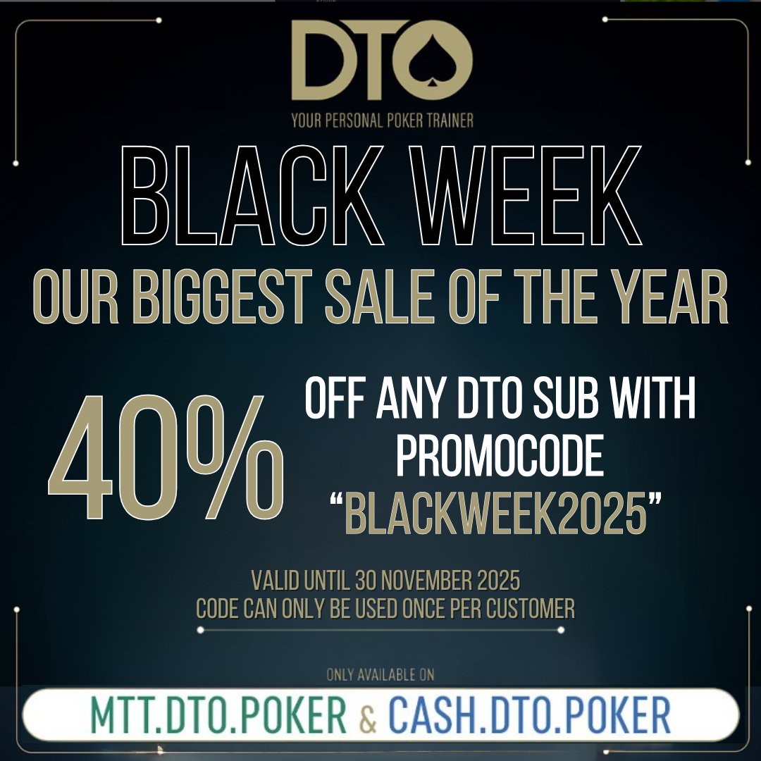 🚀 BLACK WEEK IS HERE… and it's HUGE.
If you've been waiting for the perfect moment to join DTO — this is it.
🔥 Get 40% OFF any DTO subscription with promo code BLACKWEEK2025
🎁GIVEAWAY: Share this post and enter to win 5× 1-month SUPER HIGH ROLLER subs! 🎁