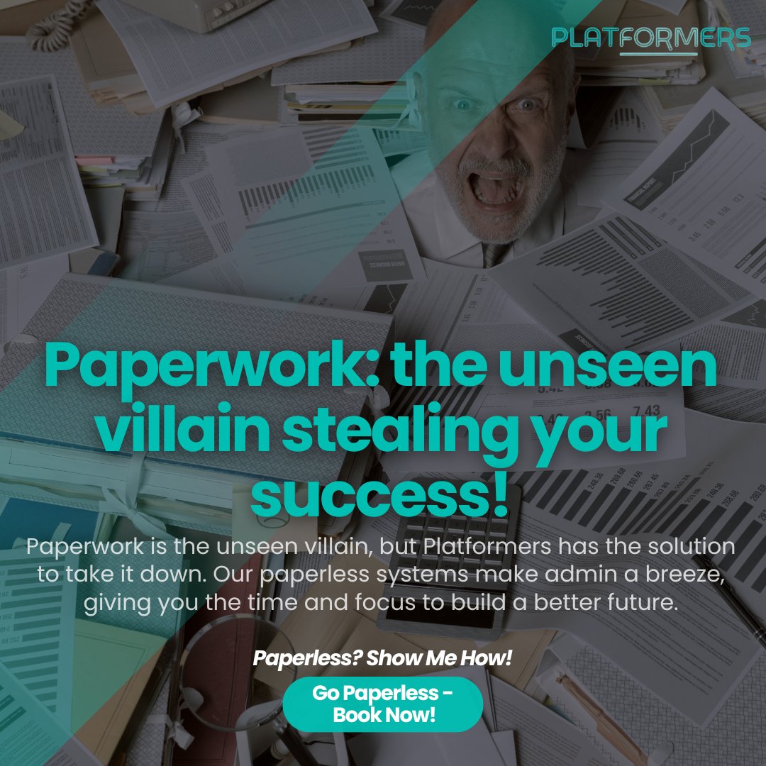 PlatformersAU's tweet image. Paperwork is the unseen villain, but Platformers has the solution to take it down. Our paperless systems make admin a breeze, giving you the time and focus to build a better future! ➡️ f.mtr.cool/ucxdccxdmb
