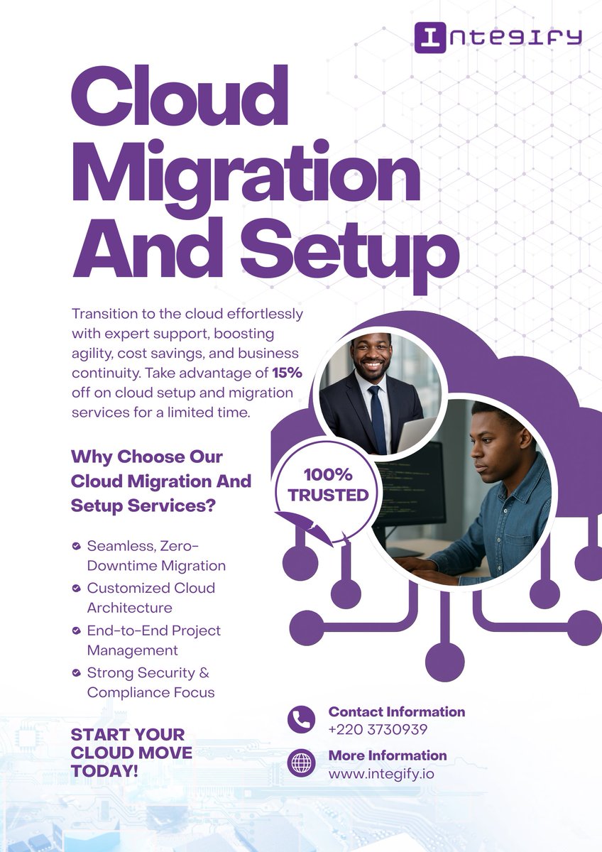 integify's tweet image. Enjoy 15% off a smooth, secure cloud migration with zero downtime.
#CloudMigration #TechSolutions