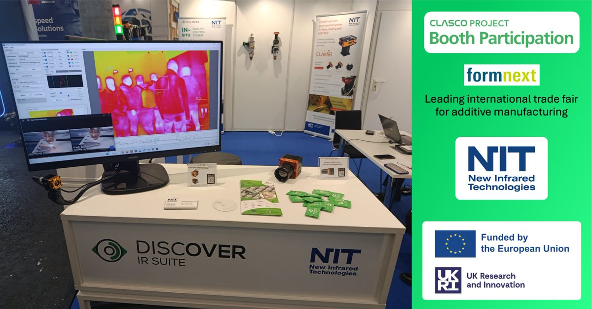 CLASCO_Project's tweet photo. NIT presented CLASCO at formnext 2025 trade fair in Frankfurt. ✨ The team highlighted CLASCO’s advanced real-time monitoring solutions. 🔬⚙️ @EuropeanCommission @innovateUK #EFFRA #MadeinEurope https://t.co/P4OboYHWtk