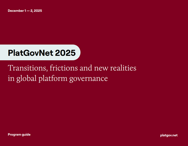 One week till we kick off PlatGovNet 2025, with civil society, industry leaders, practitioners, and scores of researchers coming together to discuss platform governance. Proud that <a href="/UCPH_Research/">University of Copenhagen Research</a> can help host this online conference

Register here to join: ucph-ku.zoom.us/meeting/regist…