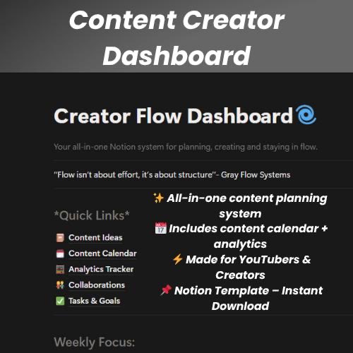 GrayFlowSystems's tweet image. 💻Ever needed a simple and easy to use template where you can organize your content? This dashboard is a game changer! Enhance your productivity at grayflowsystems.etsy.com
#content #notion #business #buildinginpublic