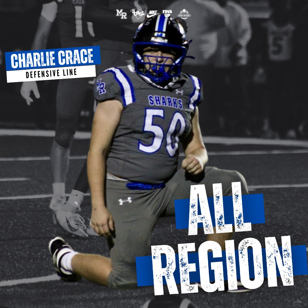 MRsharks1's tweet image. Congratulations to our 8 All-Region players this season!

Sean Mitchell (SR - RB)
Charlie Crace (SR - DL)
Erik Robertello (SR - K)
Ethan Hames (JR - OL)
Michael Poole (SO - OLB)
Hudson Tanner (SR - P)
Cam Jordan (SR - OL/DL)
David Heitman (SR - TE)

🧵/1

#EmbraceTheChaos