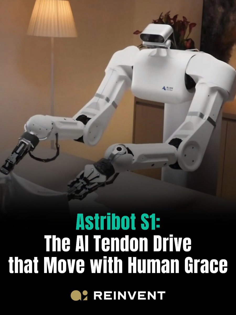 AI_Reinvent's tweet image. Meet Astribot S1 — the world’s first mass-produced tendon-driven AI robot.🤖💪

🔥 Why it’s cool:
✓ Tendon-drive tech
✓ AI + hardware integration 
✓ High dynamic response
✓ Safe human–robot interaction

#AstribotS1 #AIrobotics #tendontech #humanoidrobot #AIinnovation