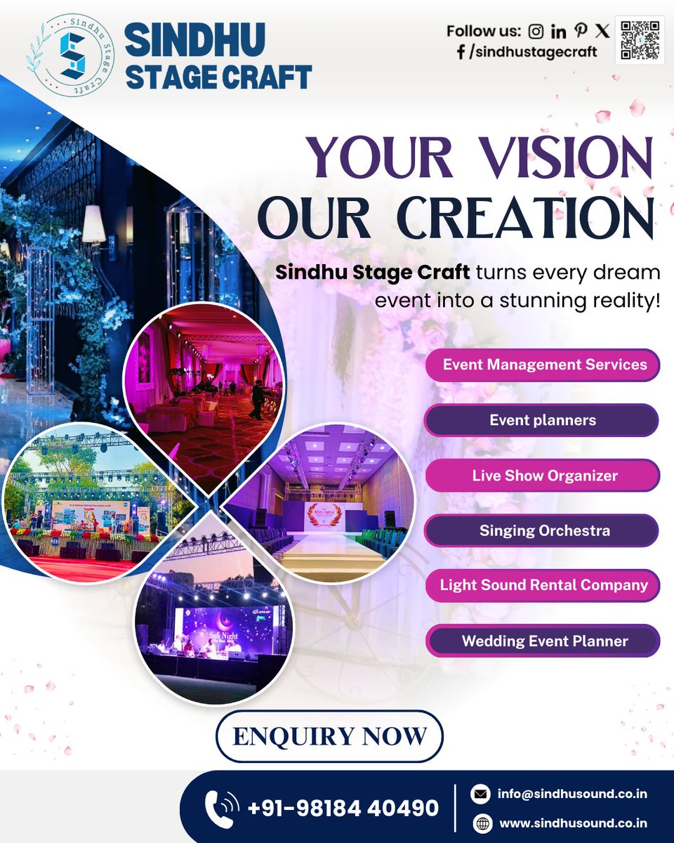sindhusound's tweet image. From weddings to concerts — we set the stage for unforgettable moments and experiences that stay with you forever.
Visit: sindhusound.co.in
#sindhustagecraft #eventdesign #weddingplanner #eventmanagement #creativeevents #StageSetup #wedding #delhievents #eventplanner