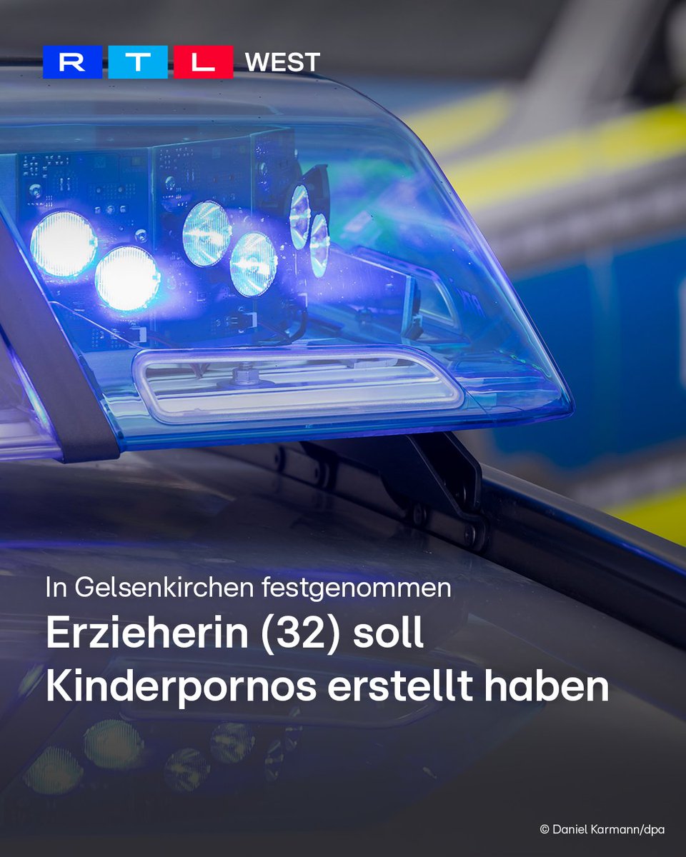 RTLWEST's tweet photo. Die #Polizei hat in #Gelsenkirchen eine #Erzieherin festgenommen. Sie soll kinderpornografisches Material erstellt und verbreitet haben. Die Kita, in der sie arbeitet und die dort betreuten Kinder, sind nach bisherigen Erkenntnissen nicht Teil der Aufnahmen. So die Polizei heute. Die Stadt Gelsenkirchen hat die Eltern über den Vorfall informiert und Gespräche für Verunsicherte angeboten. Wo das Material aufgenommen wurde und wie viele Kinder missbraucht wurden, sagt die Polizei nicht. Sie war im Rahmen von Ermittlungen zu kinderpornografischen Inhalten auf die Erzieherin aufmerksam geworden.