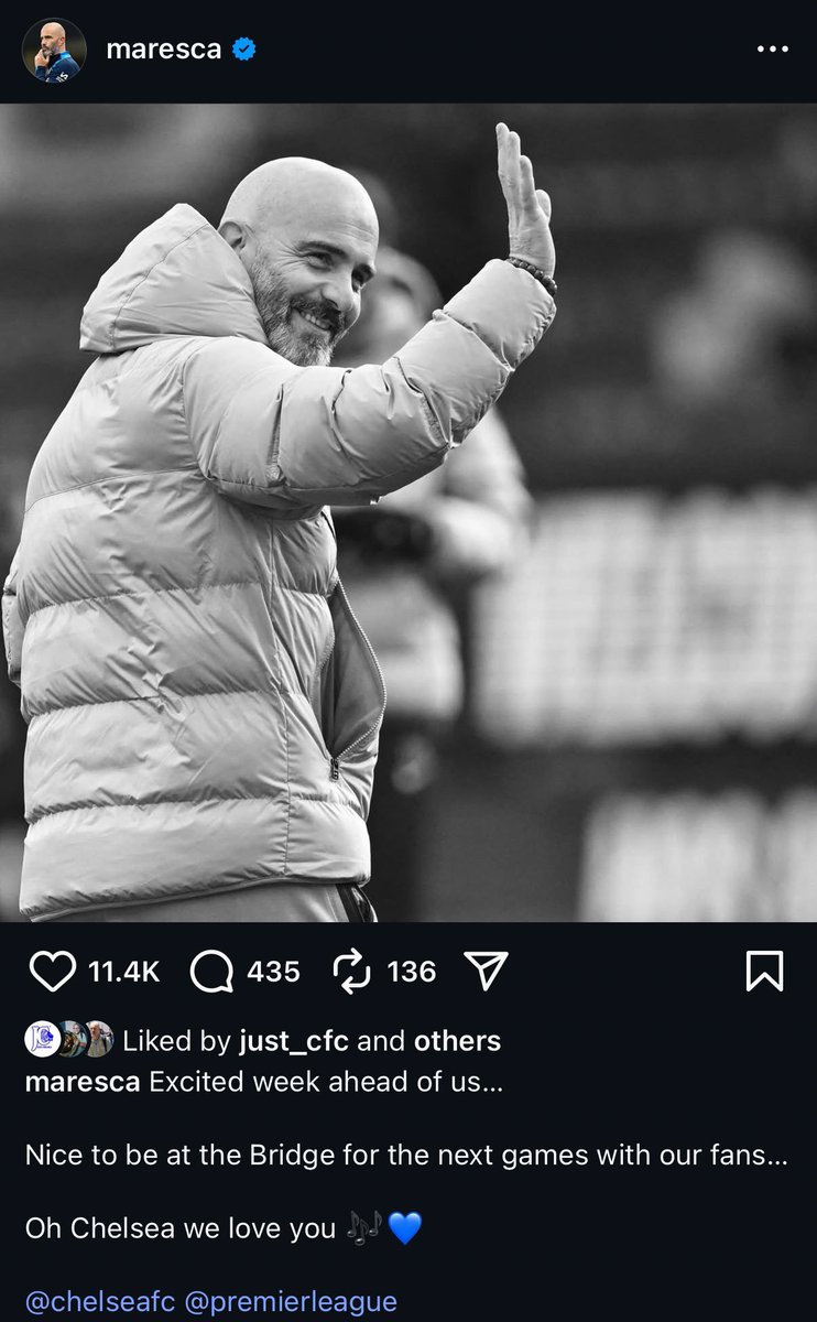 Hopexchang38021's tweet image. Enzo Maresca on Instagram.