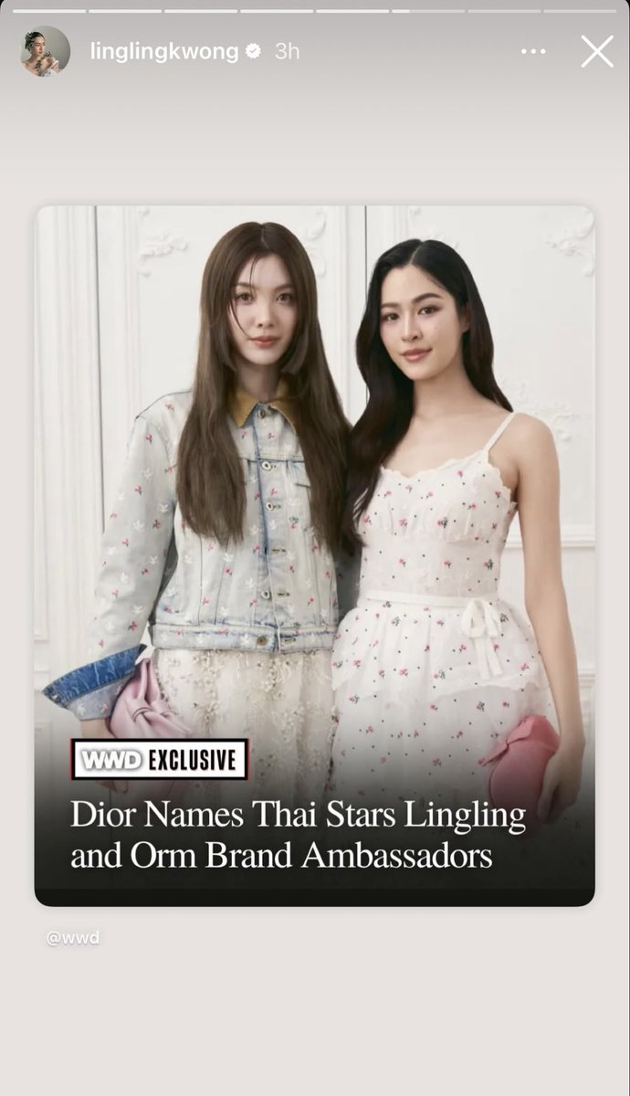 ยินดีด้วยนะคะพี่หลิงน้องออม🎉🥳

เสียงในหัว: กรี๊ดยินดีด้วยนะลูก แมี่ยคนนี้ภูมิใจมากๆ

#LingOrmDiorAmbassador
#LingOrm #หลิงออม‌