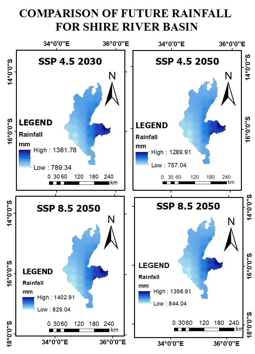 GeospatialRF's tweet image. A compelling climate-focused #geospatial analysis contributed by @FGoloma . His work examines future rainfall projections in the Shire River Basin under the Shared Socioeconomic Pathway (SSP) 4.5 scenario,  
Details; linkedin.com/feed/update/ur…