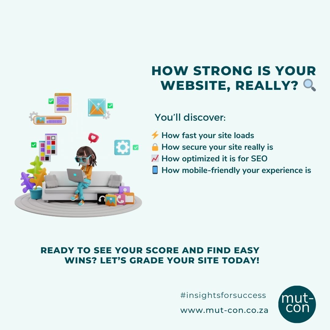 MutConsulting's tweet image. How Strong Is Your Website, Really? 🔍
Your website might look good… but is it actually performing at its best?

First impressions matter. Let&apos;s make yours unforgettable.
Ready to see your score and find easy wins? Let’s grade your site today!
buff.ly/BtMQG1x