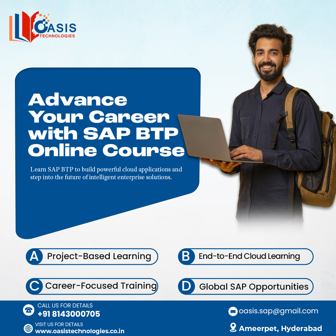 OasisTechhyd's tweet image. Advance your career — Enroll in our SAP BTP Online Course today! 🚀
Call: +91 8143000705
Email: oasis.sap@gmail.com
Visit: oasistechnologies.co.in
Ameerpet, Hyderabad
#SAPBTP #SAPTraining #CloudComputing #CareerGrowth #OnlineCourse #TechSkills #Hyderabad #OasisTechnologies