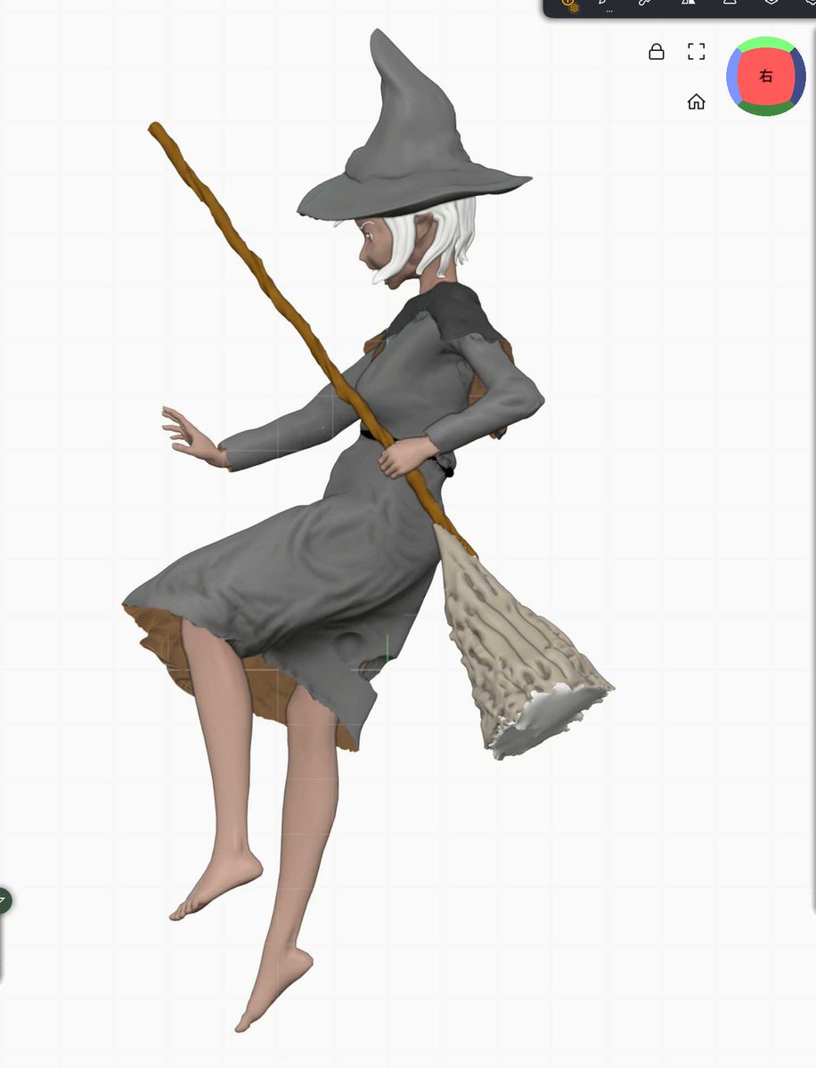 【練習】
｢魔女(本当はいい人)が､空中から地上に向けて罵声浴びせてくる輩に叫んでる｣的シーン｡

※BGM：Defying gravity｡ (ミュージカルも映画も好き)

しばらく色塗るのを完全に忘れてましたが､Nomadで環境光をシンプル化+調整したら､割と好みの絵柄に｡

次行きます!