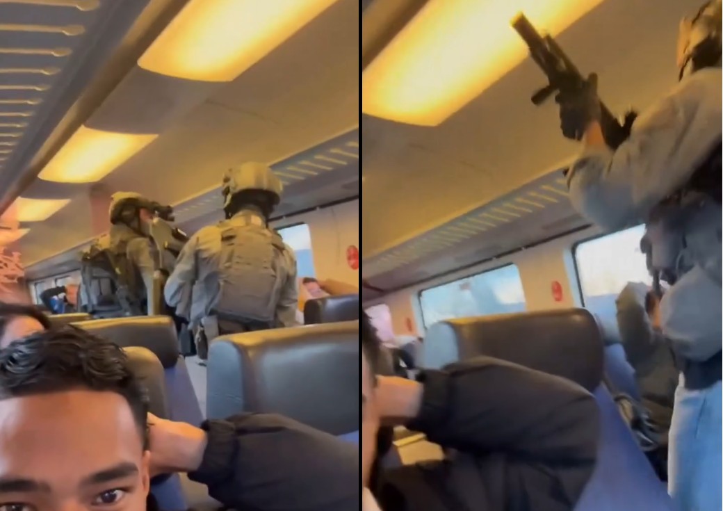 Arrestatieteam doorzoekt trein bij Hilversum na bommelding