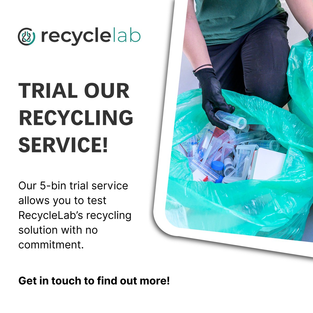 Recycle_Lab's tweet image. Discover RecycleLab’s 5-Bin Recycling Pilot – A Simple Way to Start Greener Lab Practices

Looking to improve your lab’s sustainability but not sure where to begin?

Our 5-bin recycling pilot gives you an easy, commitment-free way to explore a better approach to managing plastic…