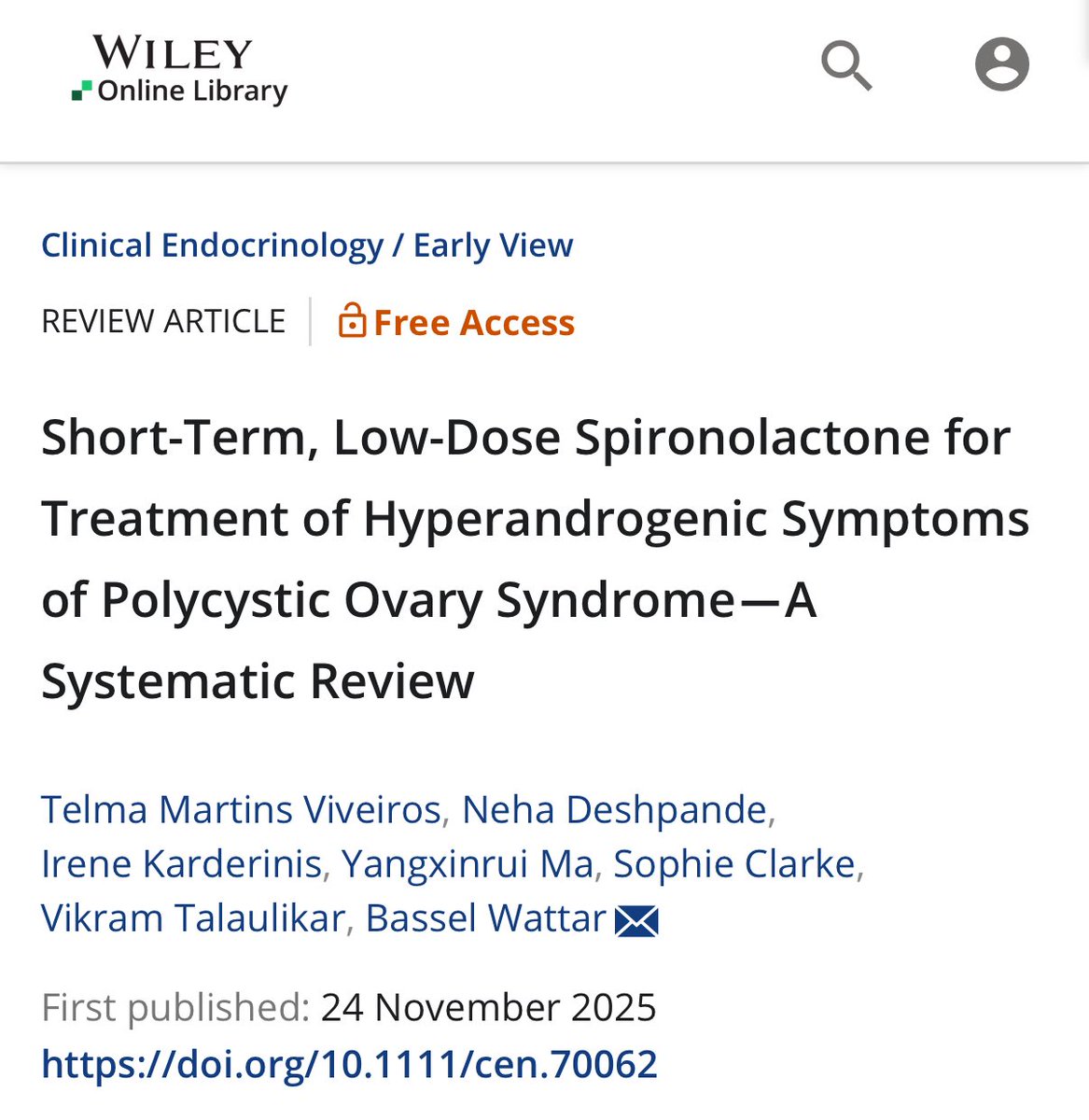VikramSinai's tweet image. Polycystic ovary syndrome (PCOS) is a common condition, that manifests as menstrual irregularities, subfertility, or symptoms of hyperandrogenism – including hirsutism, adult acne, and alopecia. Thank you Telma &amp;amp; team for all the hardwork with this paper. doi.org/10.1111/cen.70…