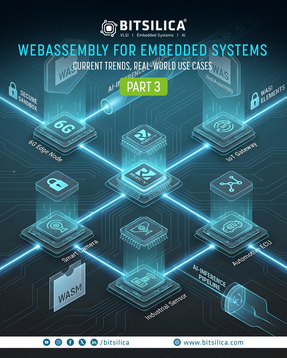 bitsilica's tweet image. WebAssembly is becoming the secure, portable extension layer for next-gen embedded devices.
Part-3 of our series dives into AI, RISC-V, 6G &amp;amp; real-world deployments.
👇
bitsilica.com/webassembly-fo…
#WASM #Embedded #WASI #EdgeAI #RISC_V #6G #IoT #BITSILICA
