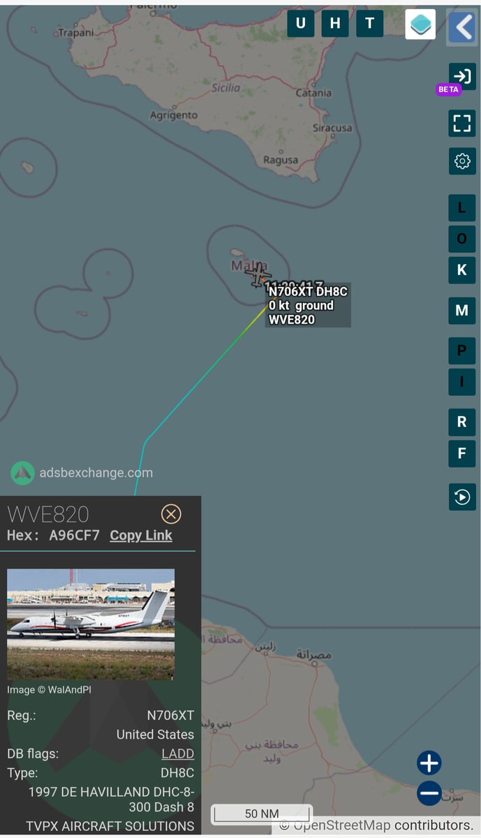 Dash 8-300 N706XT #A96CF7 as WVE820 returning to Malta from