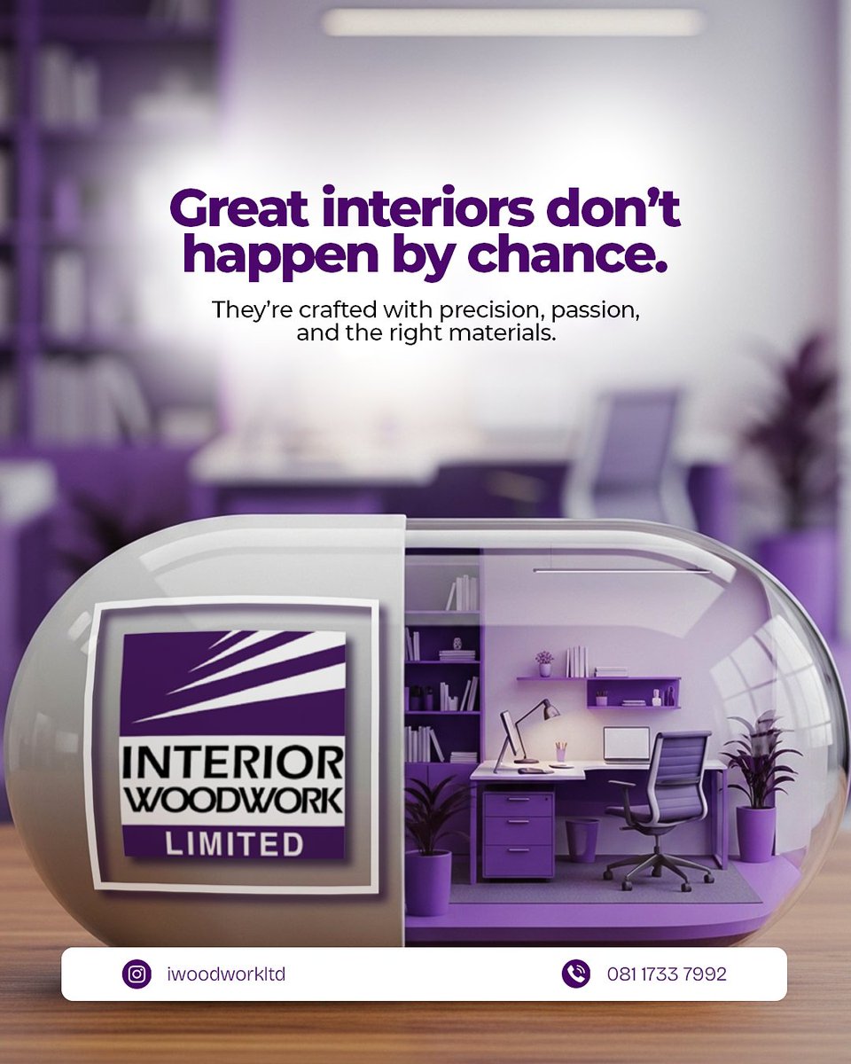 iwoodworkltd's tweet image. Great interiors are engineered, not out of luck.
We craft every space with precision, passion, and the finest materials. Stop leaving your design to chance.

Contact us for bespoke woodwork and interior solutions. 📞 081 1733 7992
