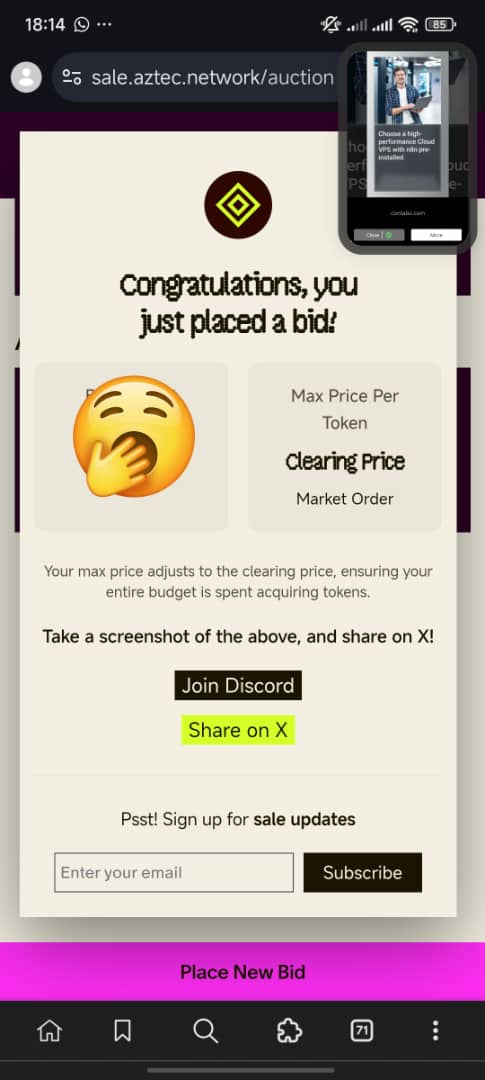 The Private World Computer is booting up <a href="/aztecnetwork/">Aztec</a>

I minted my access pass for the Aztec sale, tile #12888637455.

Registration is now open and pre-bidding has started sale.aztec.network/share-tile?til… 

@claire