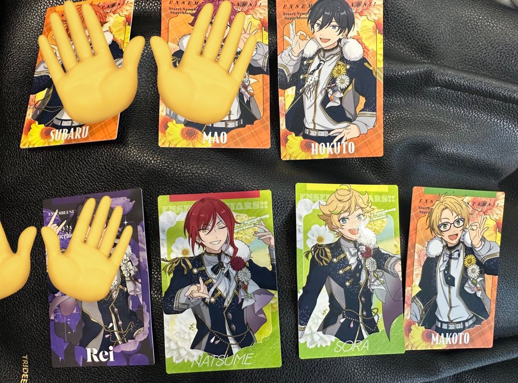 158saku's tweet photo. 【交換 譲渡】あんスタ スタフォニ カードコレクション

【譲】
北斗 真 鉄虎 凪砂 エス 夏目 宙

【求】
嵐 司 

本日現地にて終演後の交換希望です。
何卒よろしくお願い致します。 https://t.co/OvYlg8YdUk