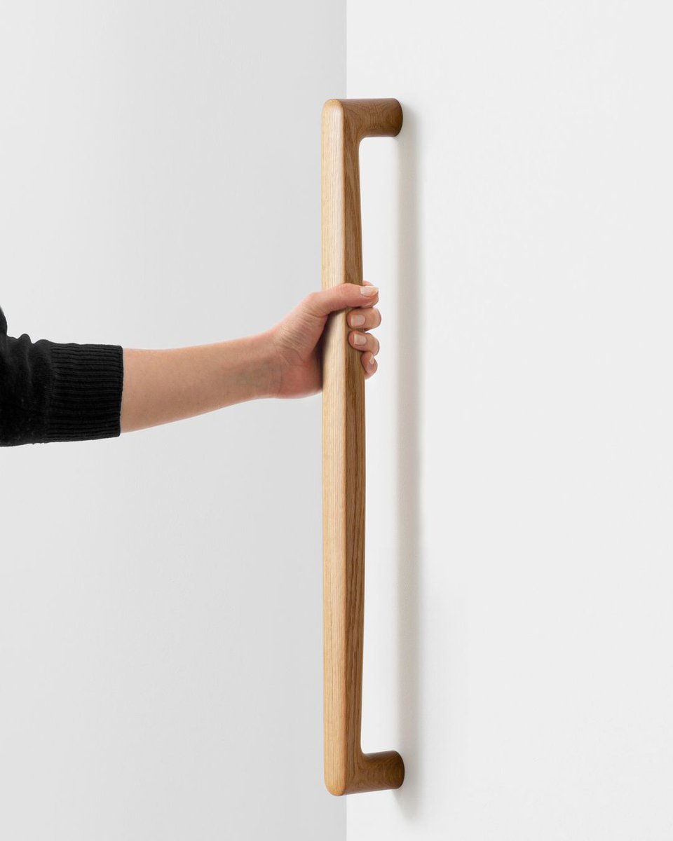 designwantedmag's tweet image. Carved from solid wood, these handles are shaped for both pull and push, with intersecting planes forming a subtle guiding ridge.

Ridges by Keiji Takeuchi x aru.

#designwanted #design #handledesign