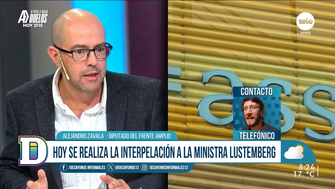 📞 Contactamos con el diputado del <a href="/Frente_Amplio/">Frente Amplio</a>, Alejandro Zavala.

#DesayunosInformales 📺 <a href="/teledoce/">𝗧𝗲𝗹𝗲𝗱𝗼𝗰𝗲 📺</a>