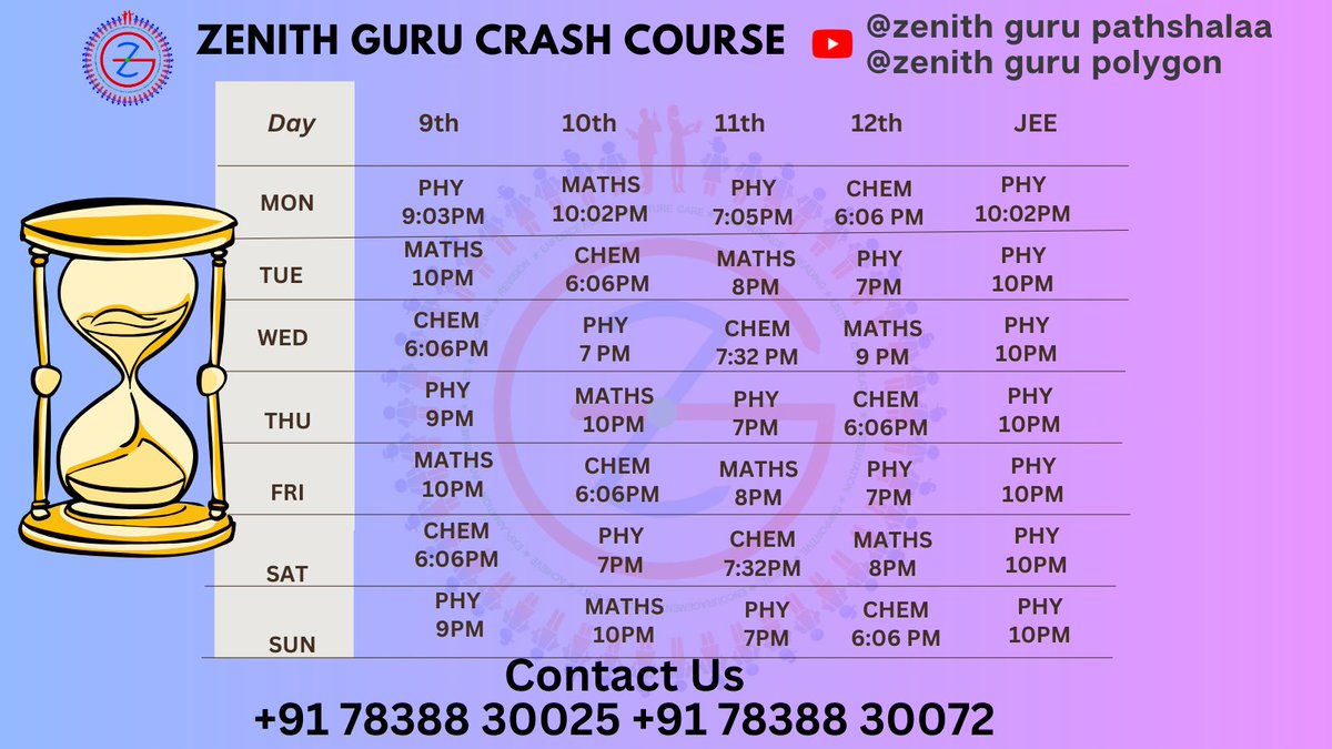 zenith_guru's tweet image. 🎉📚 Hello Warriors! 📚🎉
We’re super excited to announce the launch of *Crash Course 2025-26* your ultimate partner to level up your learning! Go through the Time Table and Don&apos;t Miss Class
#Class10 #class12 #ScoreBooster2 #NCERT #Nikkipandit #zenithguru #prathamsir 🚀📚✨