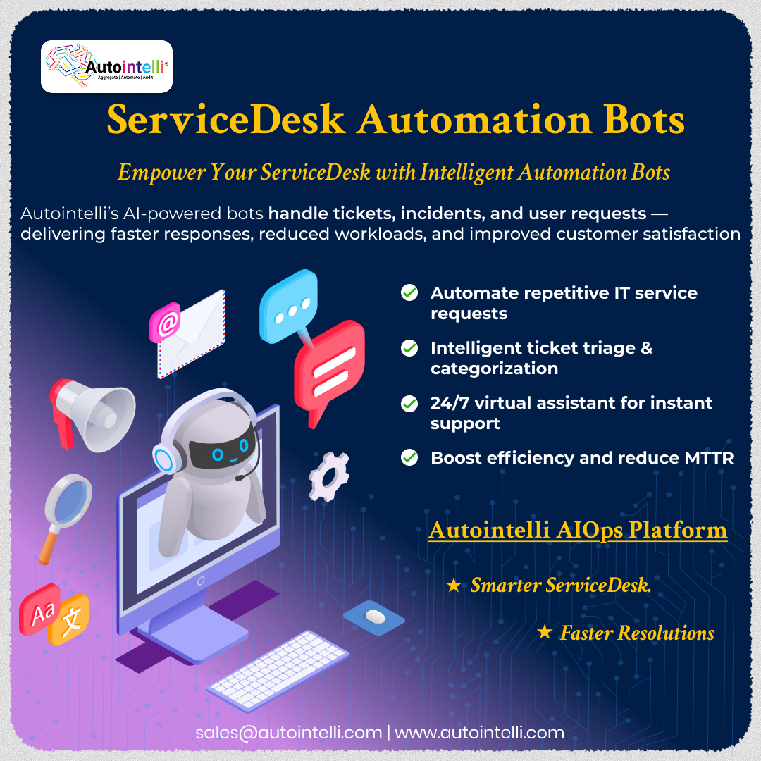 autointelli's tweet image. Smarter ServiceDesk. Faster Resolutions ⚡
Automate IT requests with AI-powered bots.
👉 autointelli.com

#ServiceDeskAutomation #AIOps #AutomationBots #ITSupport #MTTRReduction #Autointelli