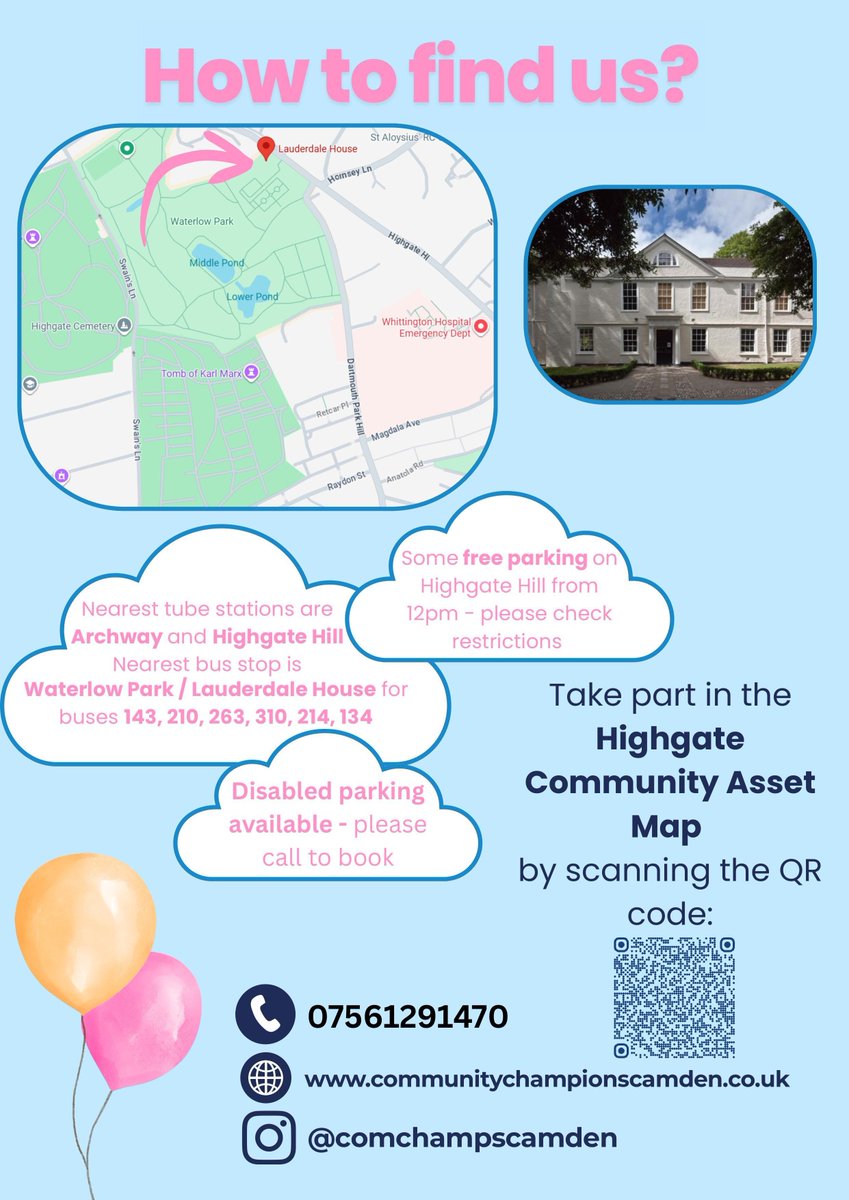 Check out this health and wellbeing event taking place at Lauderdale House on Friday 28th November, 12-4pm. Free to attend. Just drop in. This event is hosted by Community Champions Camden @comchampscamden #wemakecamden