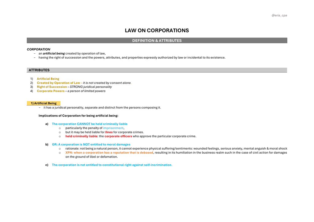 eria_cpa's tweet image. 📚 RFBT: Law on Corporations
❗️ Disclaimer: this is full-blown notes so expect it to be OA. ito ata pinaka oa kong notes ever!!

✨ Size: A4
✨ PDF: drive.google.com/file/d/1E6rd2l…
✨ Other notes: drive.google.com/drive/folders/…