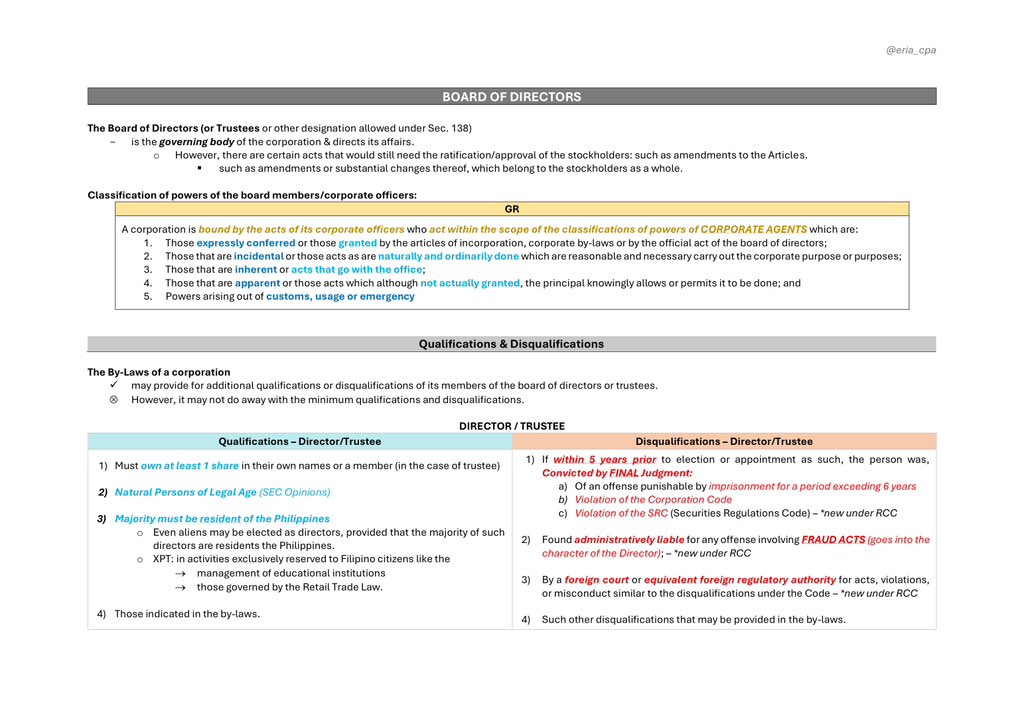 eria_cpa's tweet image. 📚 RFBT: Law on Corporations
❗️ Disclaimer: this is full-blown notes so expect it to be OA. ito ata pinaka oa kong notes ever!!

✨ Size: A4
✨ PDF: drive.google.com/file/d/1E6rd2l…
✨ Other notes: drive.google.com/drive/folders/…