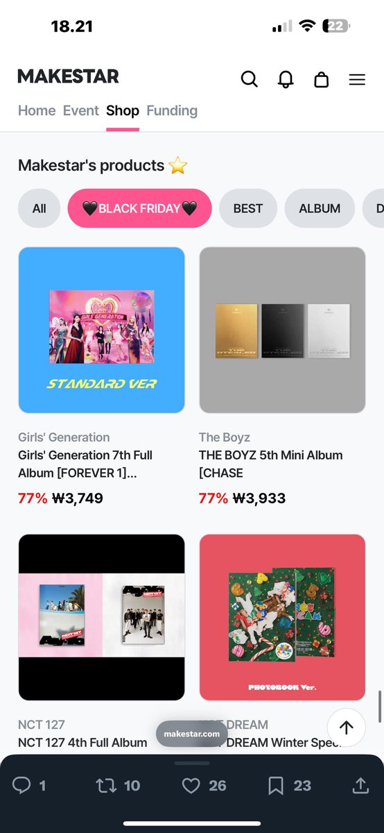 haetnimgo's tweet image. 🩷 OPEN PO — MAKESTAR BLACK FRIDAY CLEARANCE SALE

🖇️ makestar.com/shop#90

♡ price x 11.6 (first payment) 
— pembulatan ke atas
— contoh: 
2900 x 12
= 34.800
= 35k (dp)

📦 tax — estimation &amp;gt; tanya ke chat

🛒 order &amp;gt; DM
📆 deadlines until sold out

❌ shipping tax (di ina)…