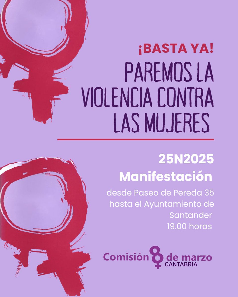 🟣Este #25N y cada día del año, ni un paso atrás contra las violencias machistas.
✊Nos vemos este martes en la mani desde Puertochico.
