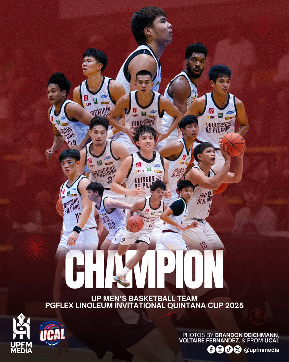 PGFLEX THAT CHAMPIONSHIP! 🔥🏆

<a href="/upmbt/">UP Fighting Maroons</a> B gets the Quintana Cup title with a win over Olivarez College, 88-70 💚❤️ Congratulations, boys!!!

#UPFight✊🏼 #StrongerWithAllSports💪🏼 #UPMBT #UCAL2025