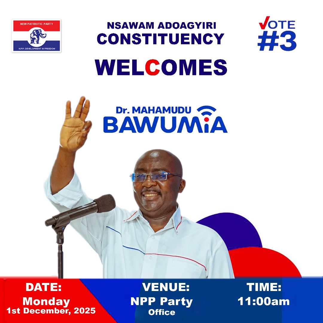 AbrefaKG's tweet image. Nsawam-Adoagyiri constituency welcomes The Chosen one Dr.@MBawumia coming this 1st December 2025. It gonna Be Massive. An Unforgettable Day. Nsawam-Adoagyiri will be Blue💙💙 

#3WinWithBawumia
#DMB28
#Itisstillpossible

@CASTINBILLZ @MavisAgyeiwaay1 @FAnnohDompreh @sonofjacob98