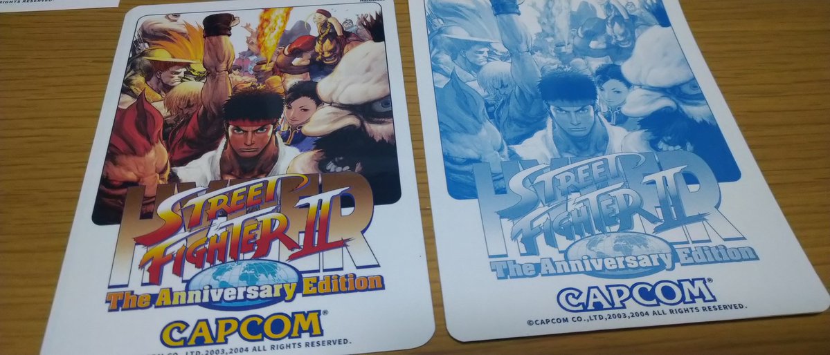 papansama's tweet image. ハイパーストリートファイターⅡXの1枚基板版を購入。
ただラベルがズタズタだったので自作。
角をどう丸くしようか悩んだけど、角を丸くするパンチっての売ってるのね。
おかげで満足のいくラベルができました！
#CPS2