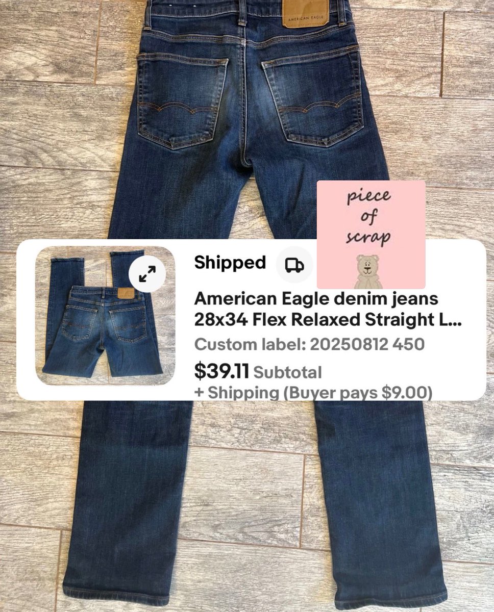 piece_of_scrap's tweet image. Can you believe someone paid $39 for these used American Eagle jeans on eBay?! That’s more than the retail price on Black Friday!

#BlackFriday #secondhand #MondayMotivation #mondays #ebay 

Use code GIVEME10 to save an additional 10% off in my eBay store ebay.com/str/pieceofscr…