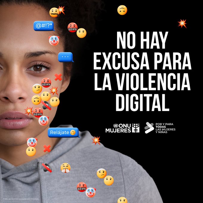 🟣⚠️La #violenciadigital puede escalar y poner en riesgo la vida de mujeres y niñas.  
⚖️Las leyes deben evolucionar con la tecnología para garantizar que la justicia proteja a las mujeres tanto en línea como en el mundo real.  
#NoHayExcusa ➡️un.org/es/observances…