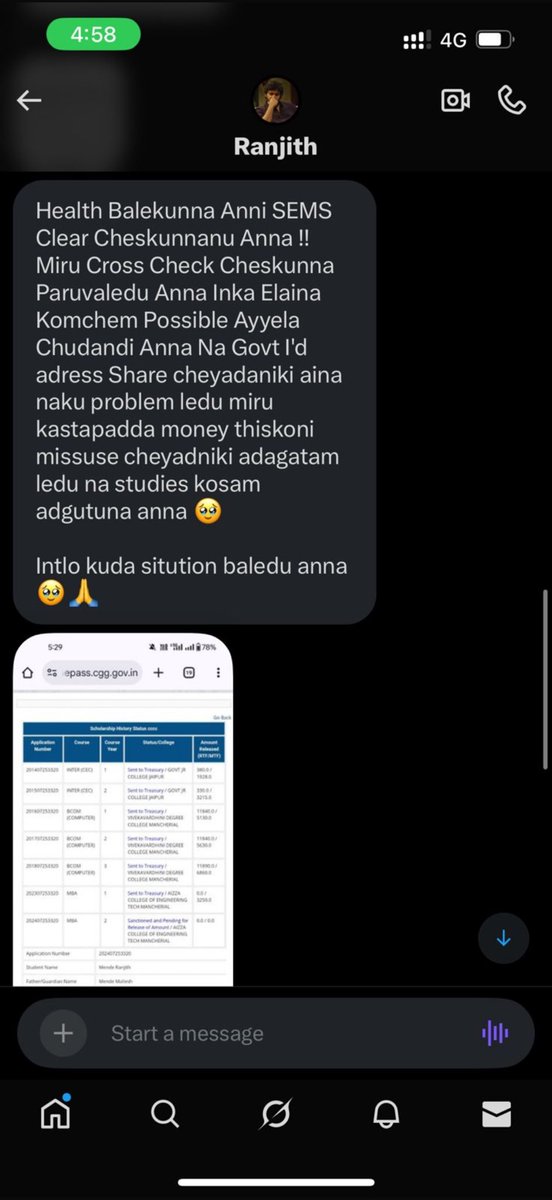 SeeeThaRaMaRaj's tweet image. Ithanu telsa evarkaina ?
Money adgada evarnaina with same exact messages?
@ranjii_niiii 

3Mnths Back adgithe vesa 2K clg fees ante ipd same messages exact na frnd ki pampithe naku petadu vadu

Mosapoya ani 3Months ki telsindi 

RT for Better Reach 

Ila inkodu bali avadu kanisam
