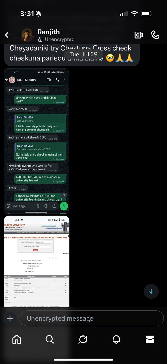 SeeeThaRaMaRaj's tweet image. Ithanu telsa evarkaina ?
Money adgada evarnaina with same exact messages?
@ranjii_niiii 

3Mnths Back adgithe vesa 2K clg fees ante ipd same messages exact na frnd ki pampithe naku petadu vadu

Mosapoya ani 3Months ki telsindi 

RT for Better Reach 

Ila inkodu bali avadu kanisam