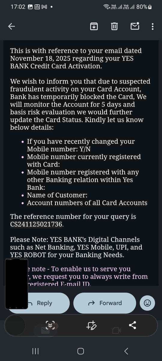 mohammadraza009's tweet photo. @YESBANK Still get the same mail from.your end..
Should i get the resolution or not ? https://t.co/fJrRCpTqJB