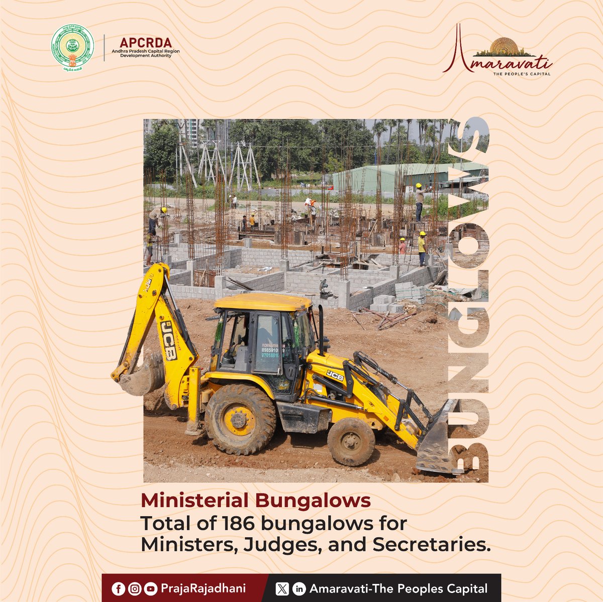 PrajaRajadhani's tweet image. Steady progress continues at the Ministerial Bungalows project in Amaravati.
✅With 186 residences under development, the Capital City’s infrastructure is taking shape with steady progress and vision.
#Amaravati #APCRDA #MinisterialBungalows #InfrastructureProgress…