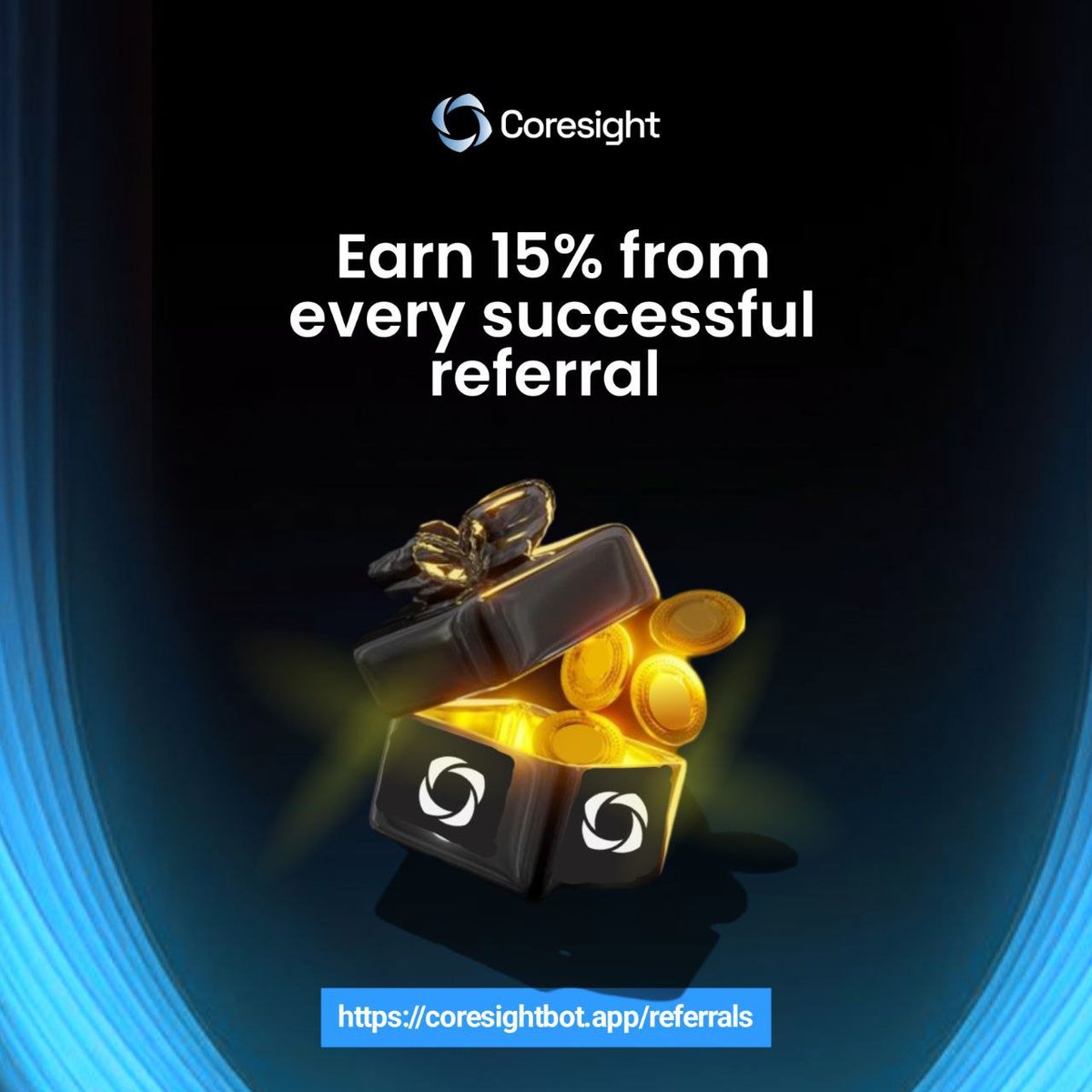 Its a new week to keep earning with CORESIGHT!!

You dont have to just trade to earn with CORESIGHT, you can earn by spreading the word of CORESIGHT to traders and trading communities and earn 15% of their subscriptions while at it!

Head to coresightbot.app/referrals to generate